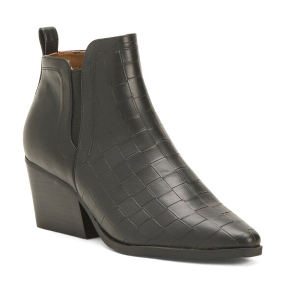 NEW YELLOW BOX Cameon Heeled Booties black for women 252 - Picture 3 of 9